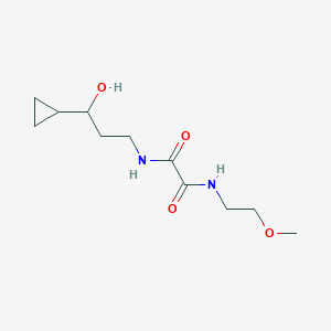 molecular formula C11H20N2O4 B2576198 N1-(3-cyclopropyl-3-hydroxypropyl)-N2-(2-methoxyethyl)oxalamide CAS No. 1396676-89-3