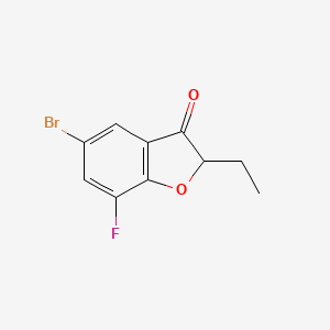 molecular formula C10H8BrFO2 B2576202 5-bromo-2-ethyl-7-fluorobenzofuran-3(2H)-one CAS No. 1341116-74-2