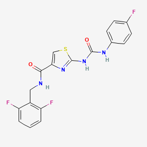 molecular formula C18H13F3N4O2S B2576210 N-(2,6-difluorobenzyl)-2-(3-(4-fluorophenyl)ureido)thiazole-4-carboxamide CAS No. 941988-94-9
