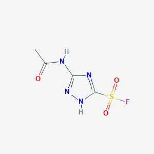 molecular formula C4H5FN4O3S B2576212 3-乙酰氨基-1H-1,2,4-三唑-5-磺酰氟 CAS No. 2166700-55-4