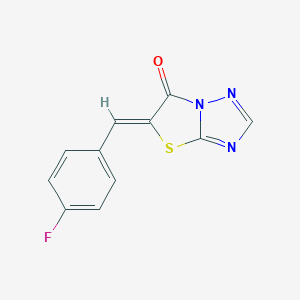 molecular formula C11H6FN3OS B257622 (5Z)-5-(4-fluorobenzylidene)[1,3]thiazolo[3,2-b][1,2,4]triazol-6(5H)-one 