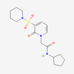 molecular formula C17H25N3O4S B2576220 N-cyclopentyl-2-(2-oxo-3-(piperidin-1-ylsulfonyl)pyridin-1(2H)-yl)acetamide CAS No. 1251547-14-4
