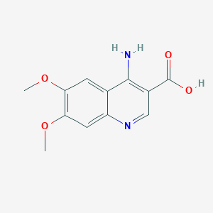 molecular formula C12H12N2O4 B2576225 4-Amino-6,7-dimethoxyquinoline-3-carboxylic acid CAS No. 1279216-52-2