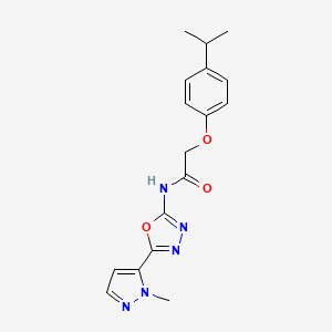 molecular formula C17H19N5O3 B2576228 2-(4-异丙基苯氧基)-N-(5-(1-甲基-1H-吡唑-5-基)-1,3,4-恶二唑-2-基)乙酰胺 CAS No. 1171684-32-4