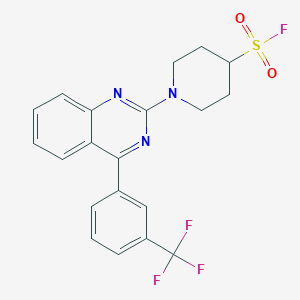 molecular formula C20H17F4N3O2S B2576229 1-[4-[3-(Trifluoromethyl)phenyl]quinazolin-2-yl]piperidine-4-sulfonyl fluoride CAS No. 2305353-20-0