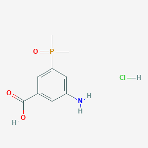 molecular formula C9H13ClNO3P B2576239 3-Amino-5-dimethylphosphorylbenzoic acid;hydrochloride CAS No. 2344679-93-0