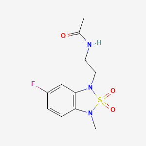 molecular formula C11H14FN3O3S B2576242 N-(2-(6-fluoro-3-methyl-2,2-dioxidobenzo[c][1,2,5]thiadiazol-1(3H)-yl)ethyl)acetamide CAS No. 2034593-04-7