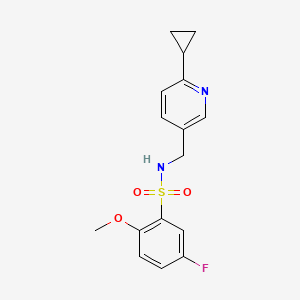 molecular formula C16H17FN2O3S B2576249 N-[(6-cyclopropylpyridin-3-yl)methyl]-5-fluoro-2-methoxybenzene-1-sulfonamide CAS No. 2097933-37-2