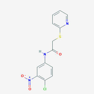 molecular formula C13H10ClN3O3S B2576262 N-(4-氯-3-硝基苯基)-2-(2-吡啶基硫代)乙酰胺 CAS No. 329779-35-3