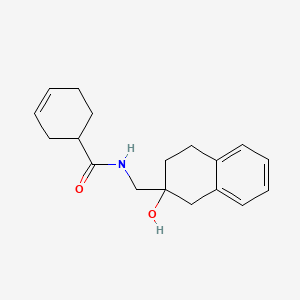 molecular formula C18H23NO2 B2576266 N-((2-hydroxy-1,2,3,4-tetrahydronaphthalen-2-yl)methyl)cyclohex-3-enecarboxamide CAS No. 1421455-24-4