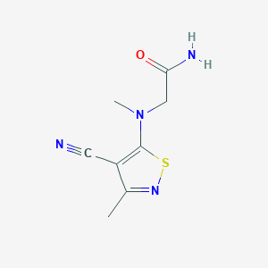 molecular formula C8H10N4OS B2576267 2-[(4-Cyano-3-methyl-1,2-thiazol-5-yl)(methyl)amino]acetamide CAS No. 2094578-29-5