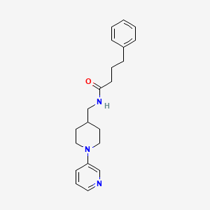 molecular formula C21H27N3O B2576271 4-phenyl-N-((1-(pyridin-3-yl)piperidin-4-yl)methyl)butanamide CAS No. 2034378-49-7