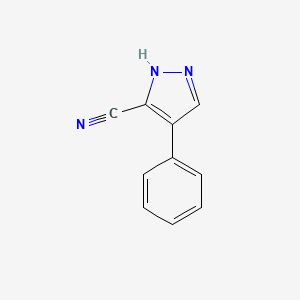 molecular formula C10H7N3 B2576273 4-phenyl-1H-pyrazole-3-carbonitrile CAS No. 21673-04-1