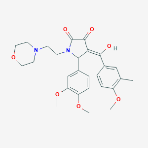 molecular formula C27H32N2O7 B257628 5-(3,4-dimethoxyphenyl)-3-hydroxy-4-[(4-methoxy-3-methylphenyl)carbonyl]-1-[2-(morpholin-4-yl)ethyl]-1,5-dihydro-2H-pyrrol-2-one 