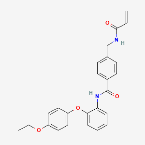 molecular formula C25H24N2O4 B2576287 N-[2-(4-ethoxyphenoxy)phenyl]-4-[(prop-2-enoylamino)methyl]benzamide CAS No. 1197824-15-9