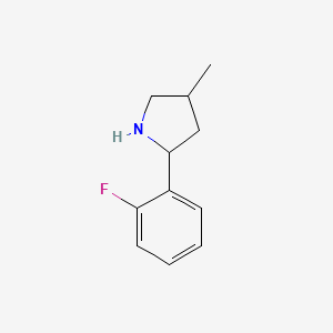 molecular formula C11H14FN B2576291 2-(2-Fluorophenyl)-4-methylpyrrolidine CAS No. 603068-40-2