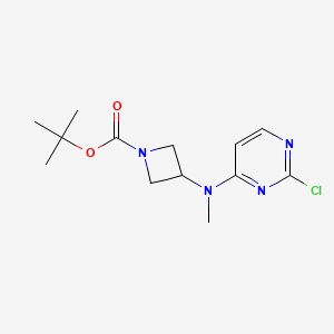 molecular formula C13H19ClN4O2 B2576299 叔丁基 3-[(2-氯嘧啶-4-基)-甲基氨基]氮杂环丁烷-1-羧酸酯 CAS No. 2378506-92-2