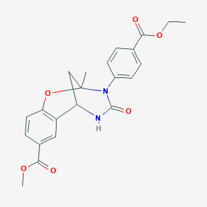 methyl 3-(4-(ethoxycarbonyl)phenyl)-2-methyl-4-oxo-3,4,5,6-tetrahydro-2H-2,6-methanobenzo[g][1,3,5]oxadiazocine-8-carboxylate