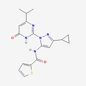 N-(3-cyclopropyl-1-(4-isopropyl-6-oxo-1,6-dihydropyrimidin-2-yl)-1H-pyrazol-5-yl)thiophene-2-carboxamide