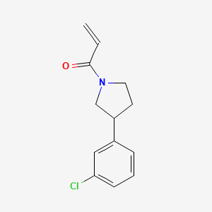 molecular formula C13H14ClNO B2576315 1-[3-(3-Chlorophenyl)pyrrolidin-1-yl]prop-2-en-1-one CAS No. 2189498-20-0