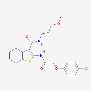 molecular formula C21H25ClN2O4S B257632 2-[2-(4-chlorophenoxy)acetamido]-N-(3-methoxypropyl)-4,5,6,7-tetrahydro-1-benzothiophene-3-carboxamide 