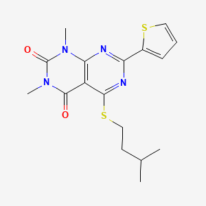 1,3-Dimethyl-5-(3-methylbutylsulfanyl)-7-thiophen-2-ylpyrimido[4,5-d]pyrimidine-2,4-dione