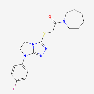 1-(azepan-1-yl)-2-((7-(4-fluorophenyl)-6,7-dihydro-5H-imidazo[2,1-c][1,2,4]triazol-3-yl)thio)ethanone