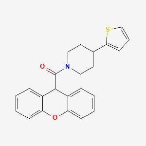molecular formula C23H21NO2S B2576342 （4-(噻吩-2-基)哌啶-1-基)（9H-xanthen-9-基）甲酮 CAS No. 1396767-70-6