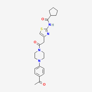 N-(4-(2-(4-(4-acetylphenyl)piperazin-1-yl)-2-oxoethyl)thiazol-2-yl)cyclopentanecarboxamide
