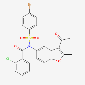 N-(3-acetyl-2-methyl-1-benzofuran-5-yl)-N-(4-bromobenzenesulfonyl)-2-chlorobenzamide