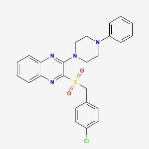 molecular formula C25H23ClN4O2S B2576351 2-((4-氯苄基)磺酰基)-3-(4-苯基哌嗪-1-基)喹喔啉 CAS No. 1105203-87-9