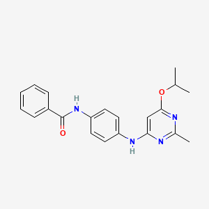 molecular formula C21H22N4O2 B2576355 N-(4-((6-isopropoxy-2-methylpyrimidin-4-yl)amino)phenyl)benzamide CAS No. 946355-75-5