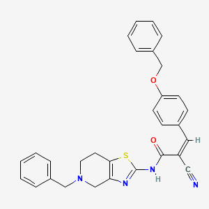 (Z)-N-(5-Benzyl-6,7-dihydro-4H-[1,3]thiazolo[4,5-c]pyridin-2-yl)-2-cyano-3-(4-phenylmethoxyphenyl)prop-2-enamide