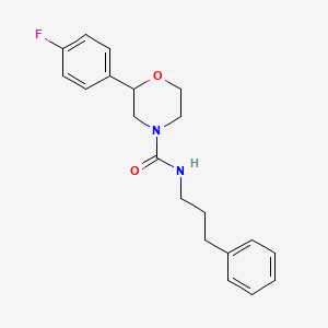 molecular formula C20H23FN2O2 B2576366 2-(4-fluorophenyl)-N-(3-phenylpropyl)morpholine-4-carboxamide CAS No. 1421458-91-4