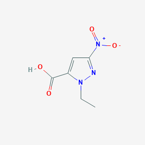 molecular formula C6H7N3O4 B2576370 1-ethyl-3-nitro-1H-pyrazole-5-carboxylic acid CAS No. 1006441-04-8