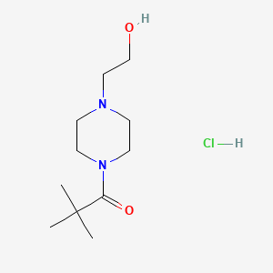 molecular formula C11H23ClN2O2 B2576371 2-[4-(2,2-ジメチルプロパノイル)ピペラジン-1-イル]エタノール塩酸塩 CAS No. 1049700-61-9