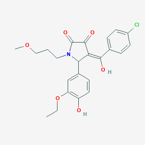 molecular formula C23H24ClNO6 B257638 4-(4-chlorobenzoyl)-5-(3-ethoxy-4-hydroxyphenyl)-3-hydroxy-1-(3-methoxypropyl)-1,5-dihydro-2H-pyrrol-2-one 