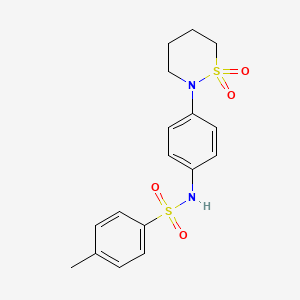 molecular formula C17H20N2O4S2 B2576381 N-[4-(1,1-dioxothiazinan-2-yl)phenyl]-4-methylbenzenesulfonamide CAS No. 899979-96-5