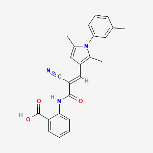 molecular formula C24H21N3O3 B2576384 2-[[(E)-2-氰基-3-[2,5-二甲基-1-(3-甲基苯基)吡咯-3-基]丙-2-烯酰]氨基]苯甲酸 CAS No. 1057896-63-5