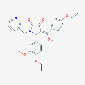 molecular formula C28H28N2O6 B257639 (4E)-5-(4-ethoxy-3-methoxyphenyl)-4-[(4-ethoxyphenyl)(hydroxy)methylidene]-1-(pyridin-3-ylmethyl)pyrrolidine-2,3-dione 