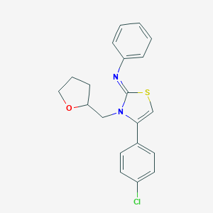 molecular formula C20H19ClN2OS B257640 N-(4-(4-Chlorophenyl)-3-((tetrahydrofuran-2-yl)methyl)thiazol-2(3H)-ylidene)aniline 
