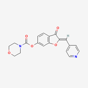 molecular formula C19H16N2O5 B2576408 (Z)-3-oxo-2-(pyridin-4-ylmethylene)-2,3-dihydrobenzofuran-6-yl morpholine-4-carboxylate CAS No. 622794-72-3