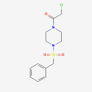 molecular formula C13H17ClN2O3S B2576411 2-氯-1-(4-苯甲磺酰基哌嗪-1-基)乙烷-1-酮 CAS No. 221289-97-0