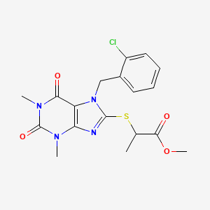 Methyl 2-[7-[(2-chlorophenyl)methyl]-1,3-dimethyl-2,6-dioxopurin-8-yl]sulfanylpropanoate