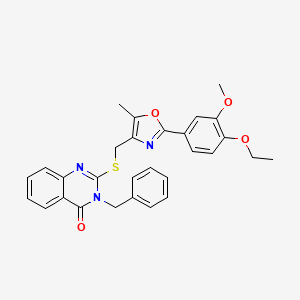 3-benzyl-2-(((2-(4-ethoxy-3-methoxyphenyl)-5-methyloxazol-4-yl)methyl)thio)quinazolin-4(3H)-one