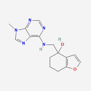 4-[[(9-Methylpurin-6-yl)amino]methyl]-6,7-dihydro-5H-1-benzofuran-4-ol