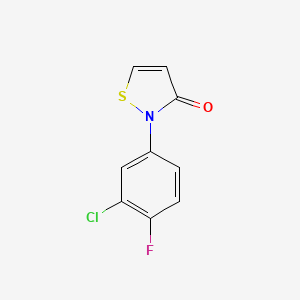 molecular formula C9H5ClFNOS B2576477 2-(3-Chloro-4-fluorophenyl)-3(2H)-isothiazolone CAS No. 147104-27-6