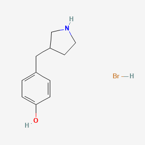 molecular formula C11H16BrNO B2576480 4-(吡咯烷-3-基甲基)苯酚;氢溴酸盐 CAS No. 2408969-63-9