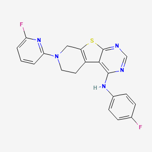 N-(4-fluorophenyl)-11-(6-fluoropyridin-2-yl)-8-thia-4,6,11-triazatricyclo[7.4.0.0^{2,7}]trideca-1(9),2(7),3,5-tetraen-3-amine