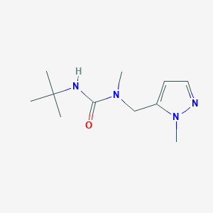 molecular formula C11H20N4O B2576482 3-(tert-butyl)-1-methyl-1-((1-methyl-1H-pyrazol-5-yl)methyl)urea CAS No. 2011796-04-4